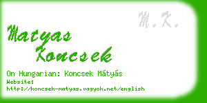 matyas koncsek business card